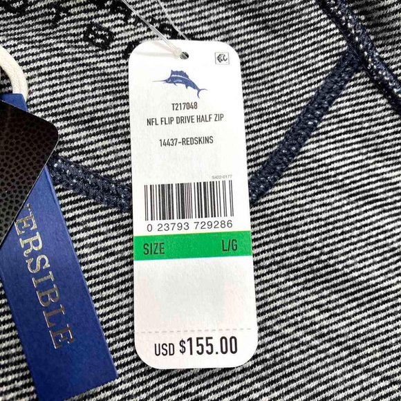 NWT Washington Redskins Tommy‎ Bahama Reversible Zip Sweatshirt - Picture 12 of 14